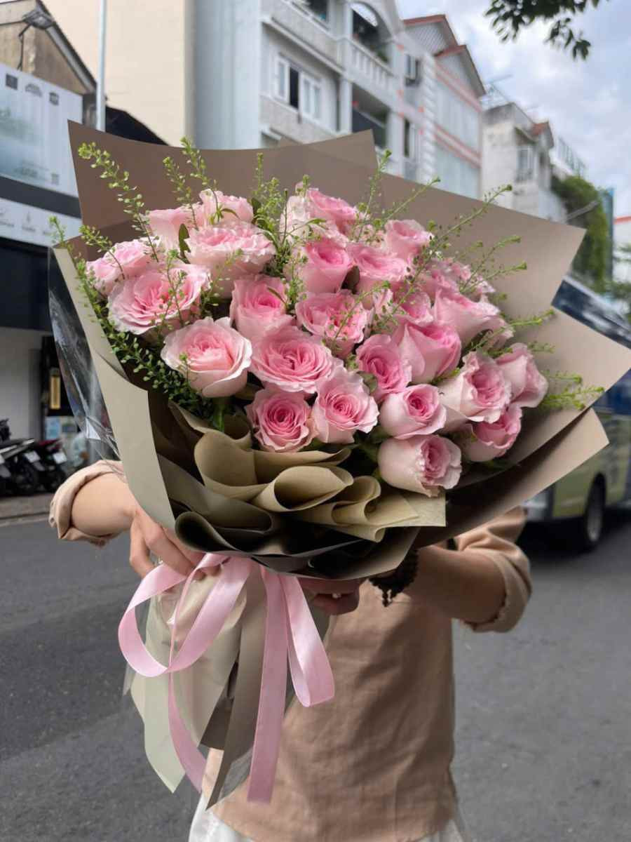 Bó hoa hồng pastel mơ mộng